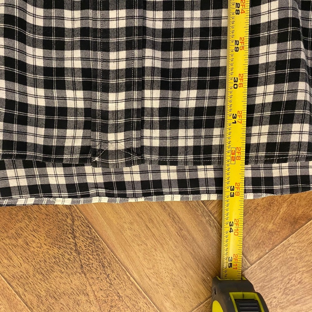 Polo Ralph Lauren Button Down Mens XXL Black White Gingham Slim Fit Cotton Shirt - Picture 6 of 7